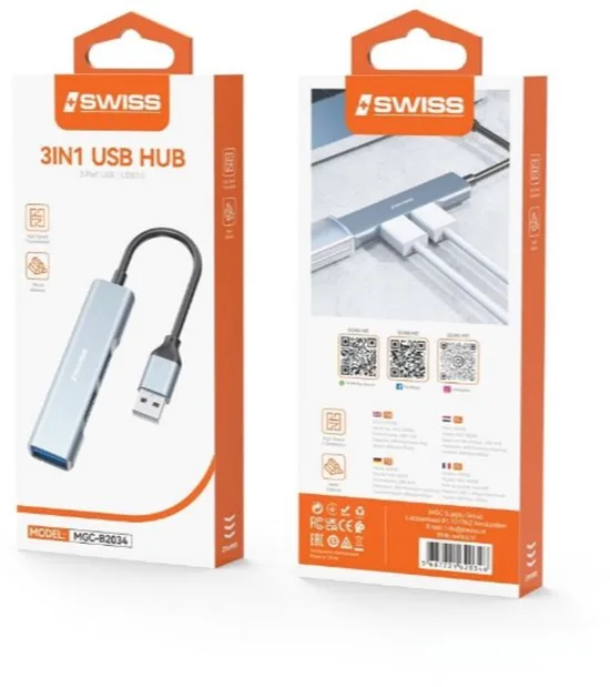 Apple iSwiss USB-hub 3 poorten