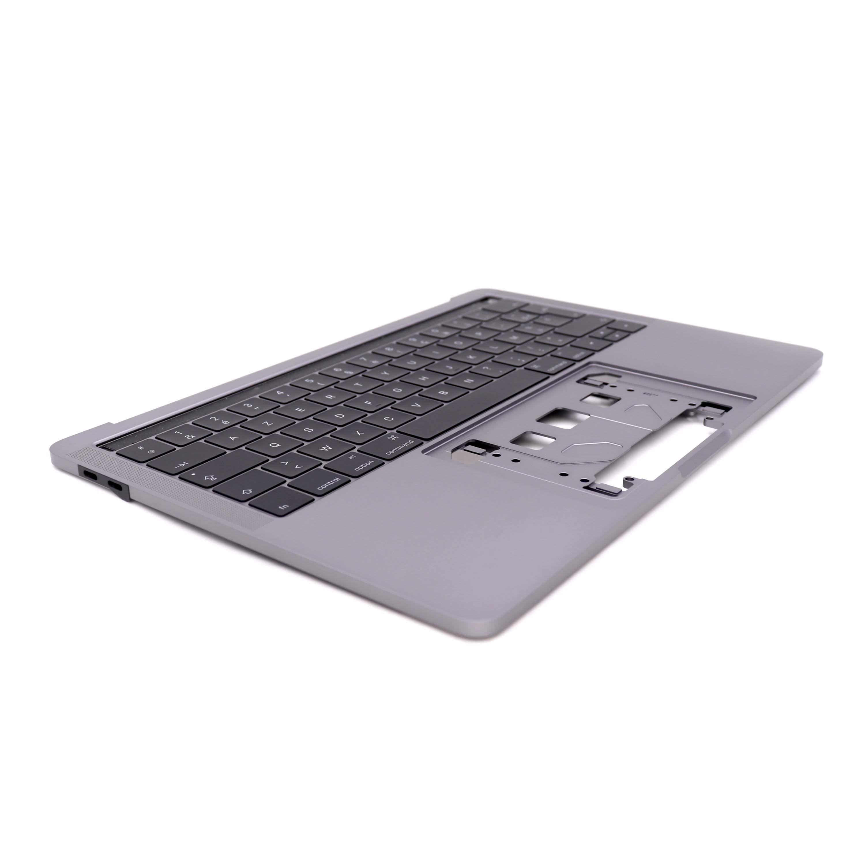 Apple Keyboard Complete met behuizing (FR) voor MacBook Pro Retina 13 inch (A1706) Grijs OEM-Equivalent