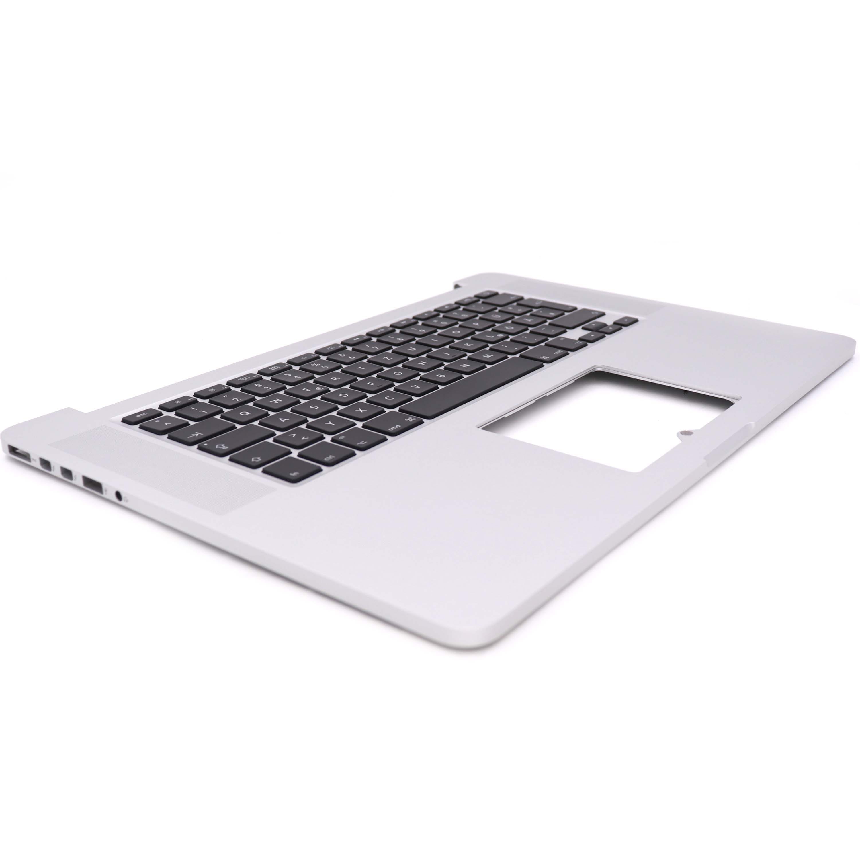 Apple Keyboard Complete met behuizing (DE) voor MacBook Pro Retina 15 inch (A1398) (2012-2013) Zilver