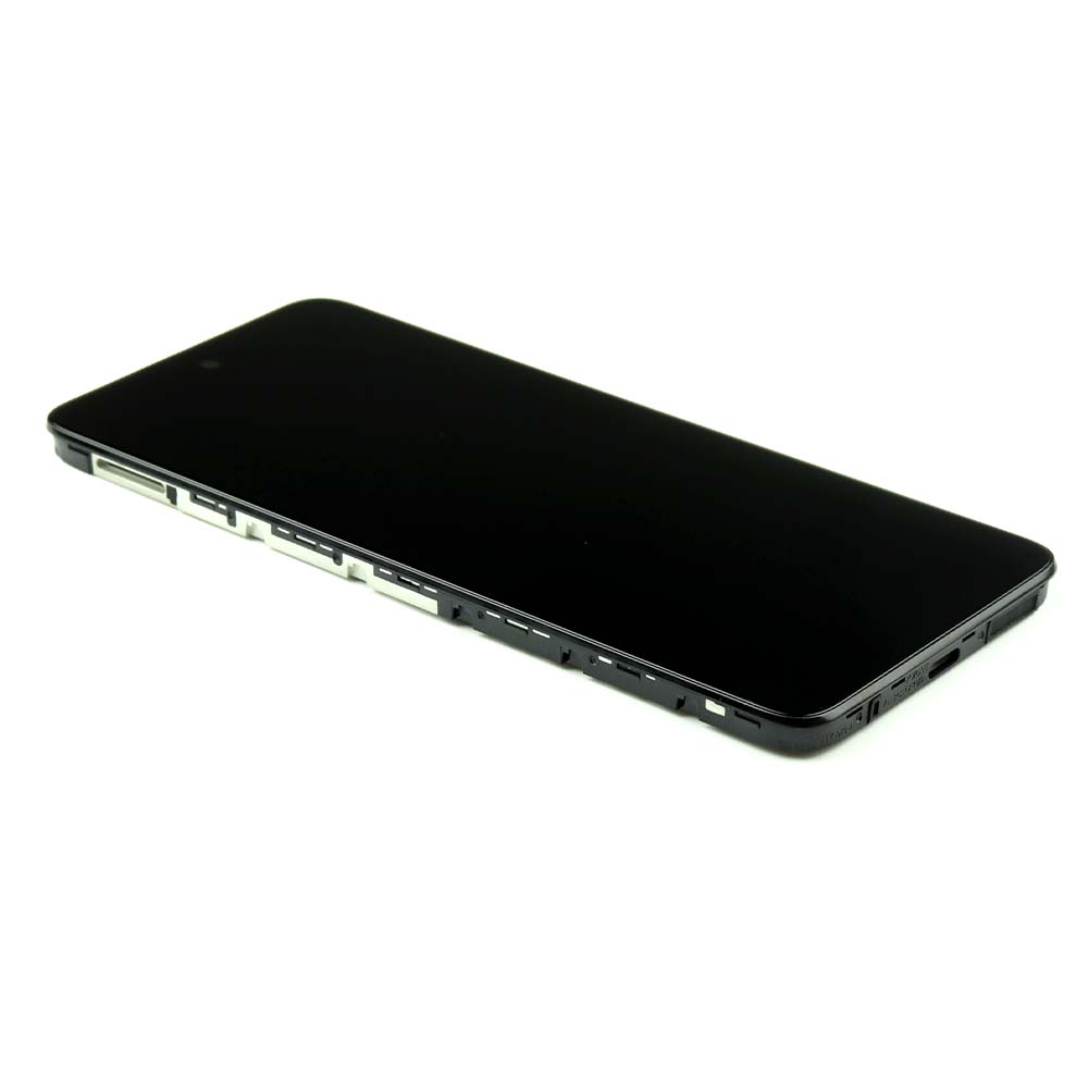 Motorola Scherm met frame voor Motorola Moto G22 Zwart Service Pack