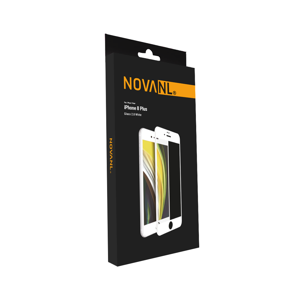 NOVANL GlassProtector Pro (Edge to Edge) voor iPhone 8 Plus Wit
