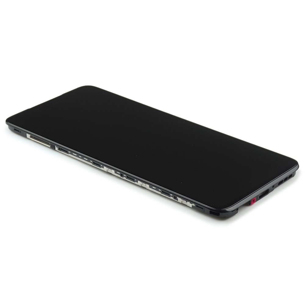 Motorola Scherm met frame voor Motorola Moto G82 Zwart Service Pack