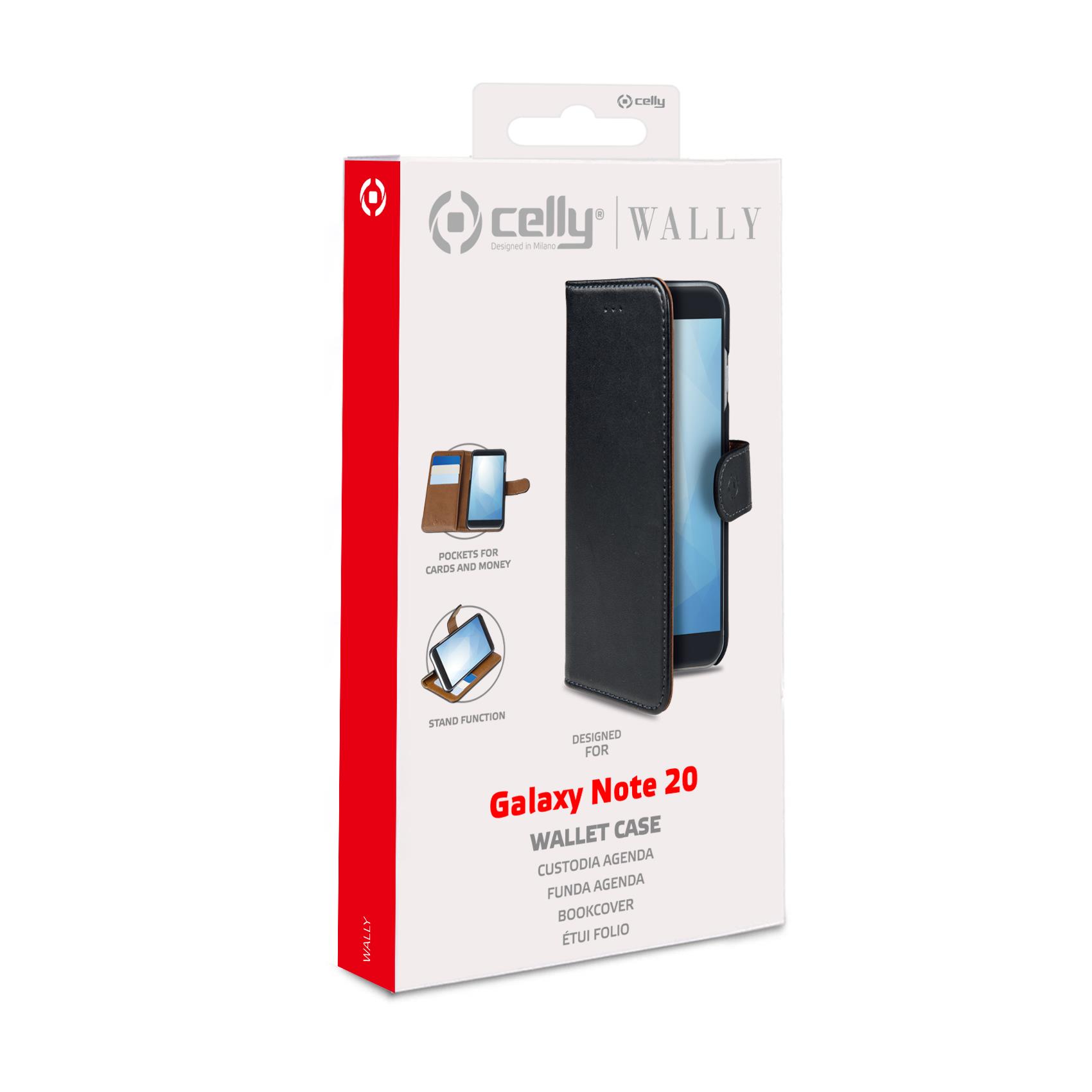 Celly Wally Bookcase für Samsung Galaxy Note 20 Schwarz