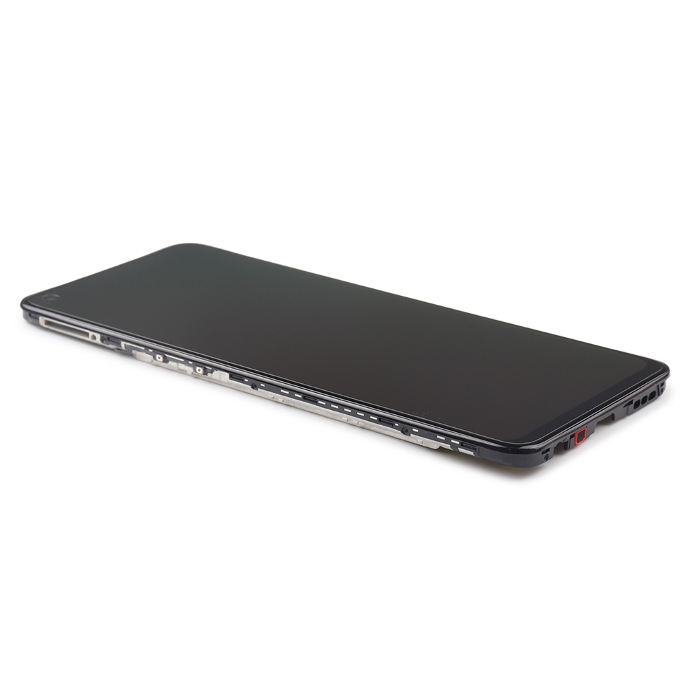 Komplettes Display mit Rahmen für Oppo A74 4G Schwarz Service Pack