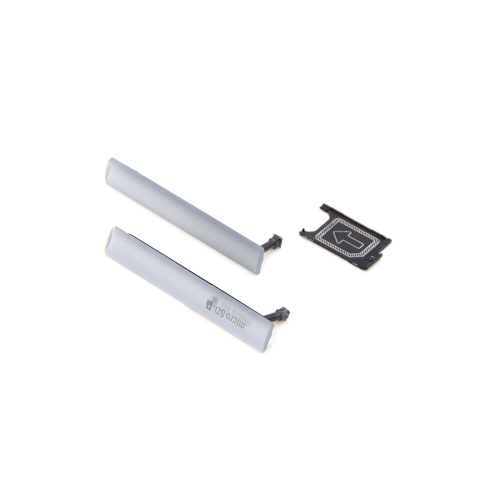 Sony Sim- en SD-kaarthouder met cover voor Sony Xperia Z3 Compact Wit OEM-Equivalent