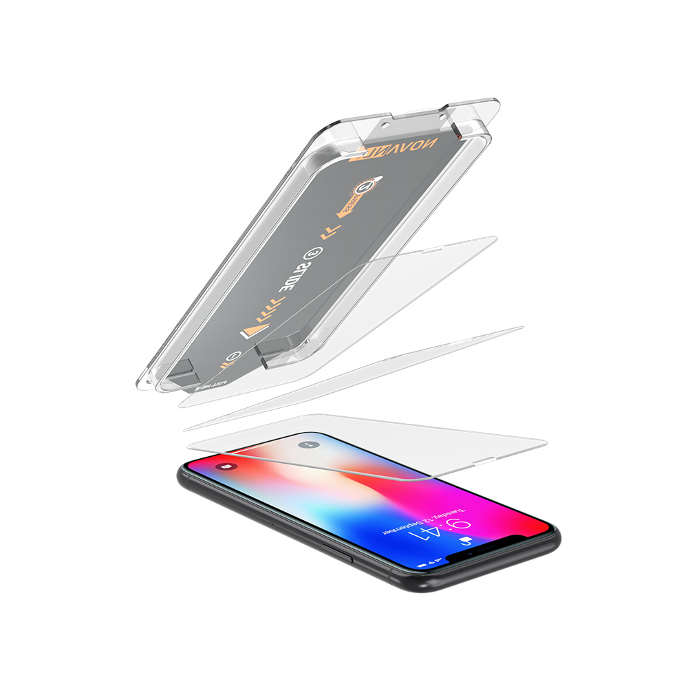 NOVANL 3 in 1 GlassProtector (incl. Applicator) for iPhone X/XS