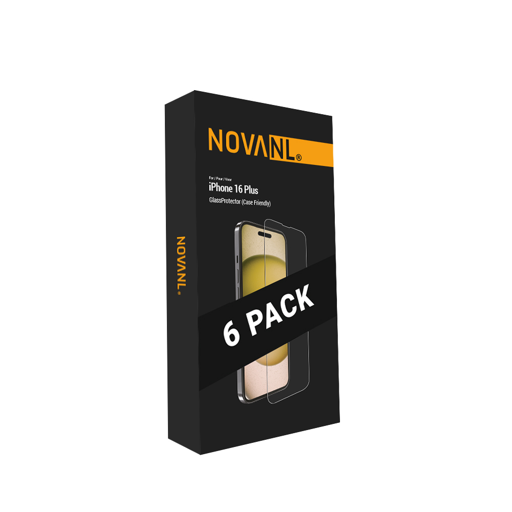 NOVANL GlassProtector (Case Friendly) (6 Pack) voor iPhone 16 Plus