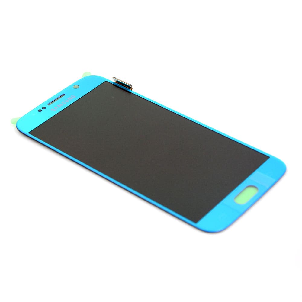 Display (mit Adhesive) für Samsung Galaxy S6 Blau Service Pack
