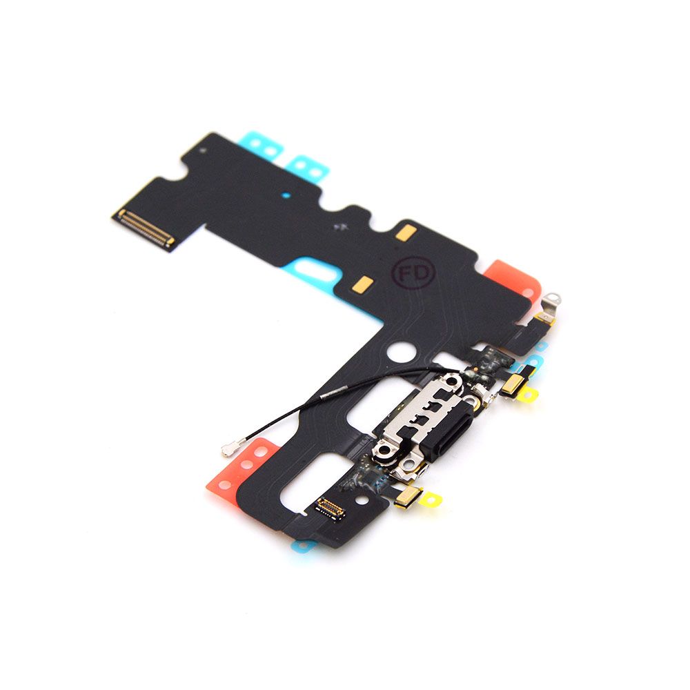 Apple Oplaadpoort voor iPhone 7 Zwart Pulled