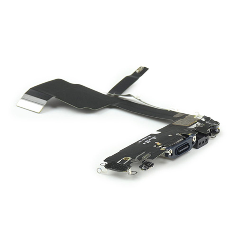 Apple Oplaadpoort voor iPhone 15 Pro Zwart Titanium Pulled