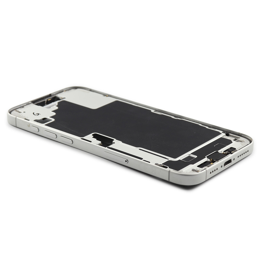 Apple Middenframe met aan/uit- en volumeknop voor iPhone 16 Plus (EU Version) Wit Pulled B