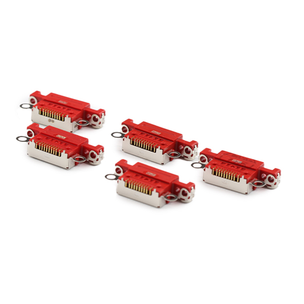 Apple Oplaadpoort (5 stuks, solderen vereist) voor iPhone 14/14 Plus Rood OEM-Equivalent