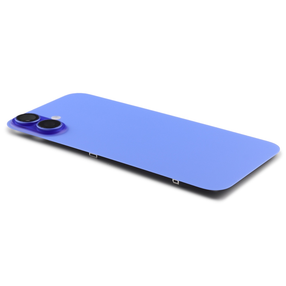Apple Achterkant incl. cameralens, flitser en draadloos laden voor iPhone 16 Plus Light blue Pulled