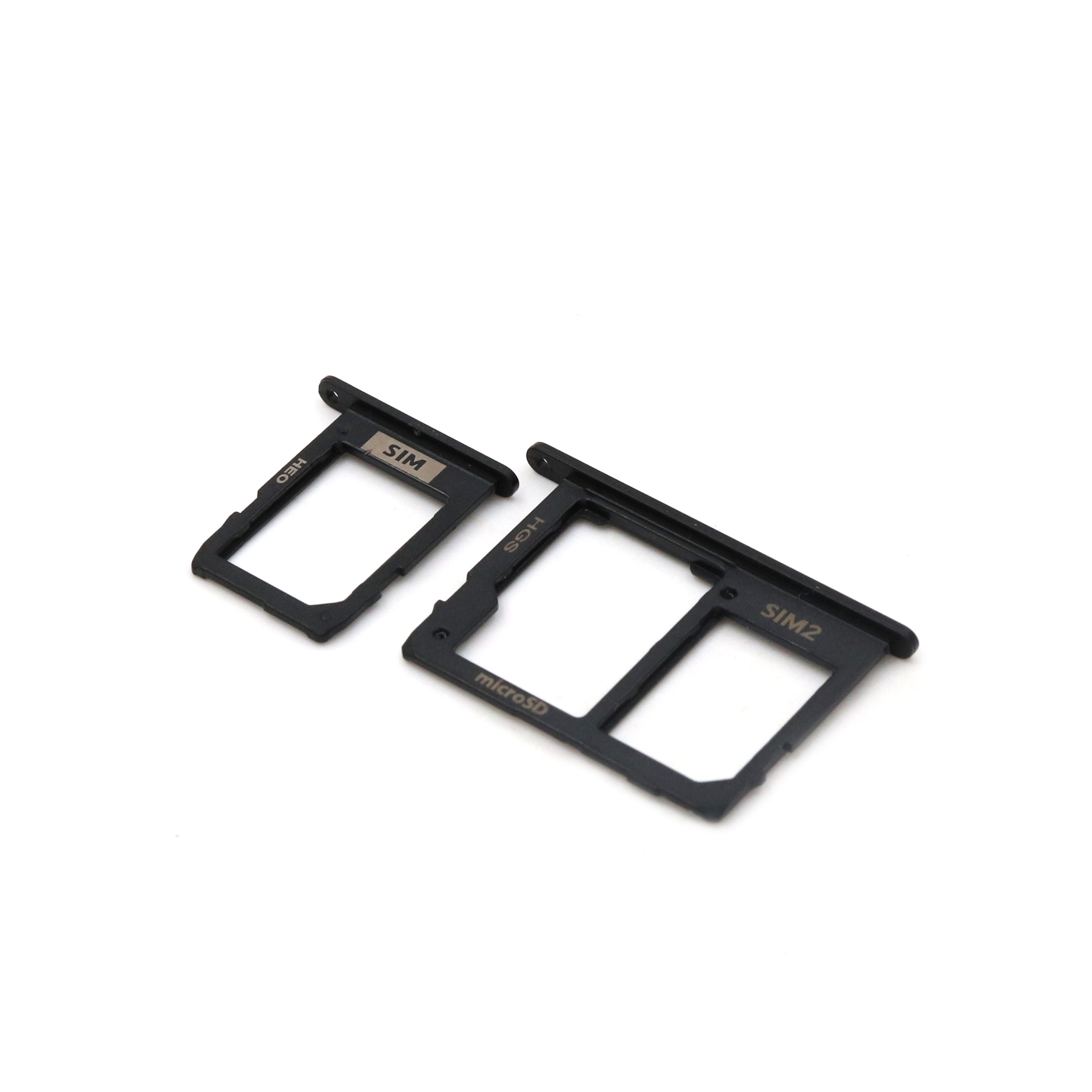Samsung Sim- en SD-kaarthouder met cover voor Samsung Galaxy A6 Plus 2018 (A605F) Zwart OEM-Equivalent