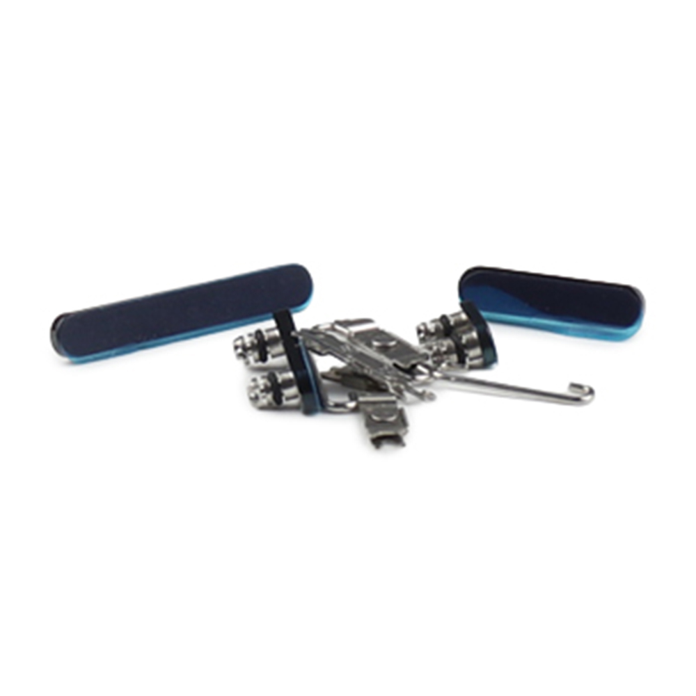 Apple behuizing knop Set (Power, Volume, Switch) voor iPhone 15 Pro/ 15 Pro Max Blauw Titanium OEM-Equivalent