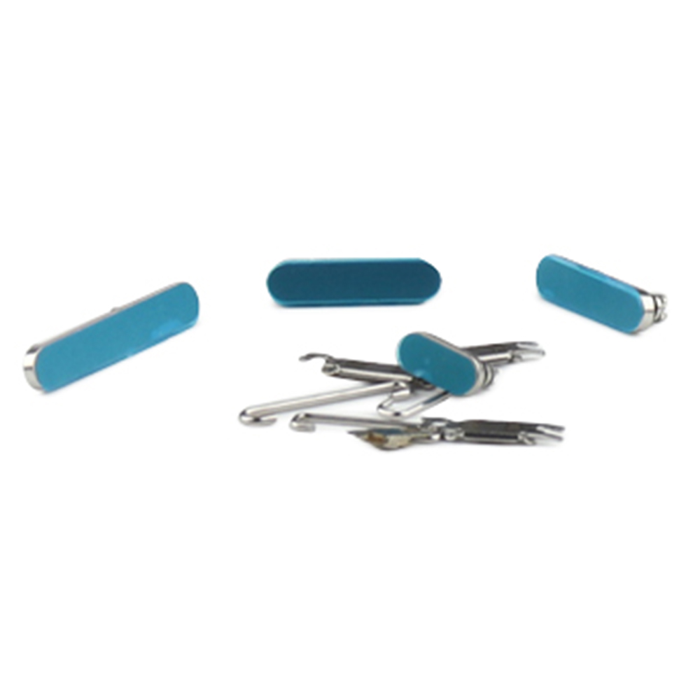 Apple behuizing knop Set (Power, Volume, Switch) voor iPhone 15 Pro/ 15 Pro Max Wit Titanium OEM-Equivalent