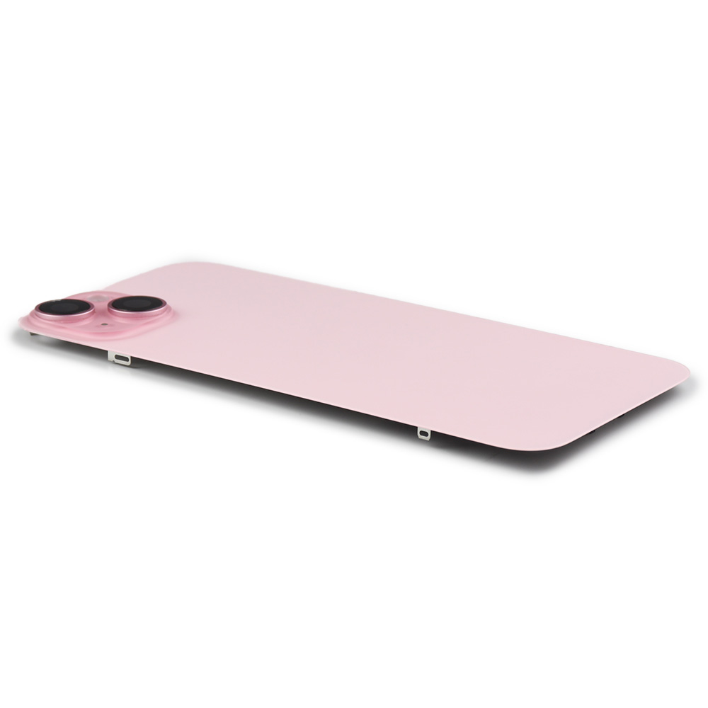 Apple Achterkant incl. cameralens, flitser en draadloos laden voor iPhone 15 Plus (EU Version) Roze Titanium Pulled
