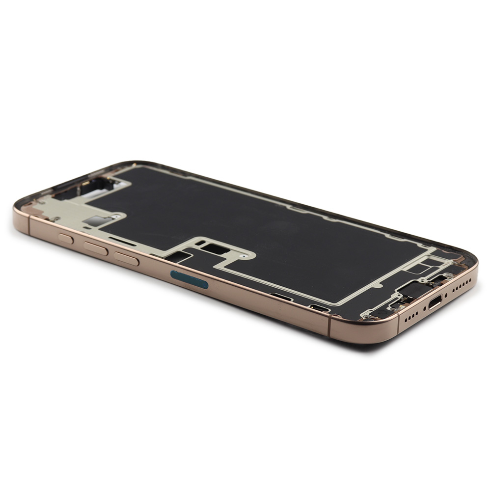 Apple Middenframe met aan/uit- en volumeknop voor iPhone 16 Pro Max (EU Version) Gold Titanium Pulled