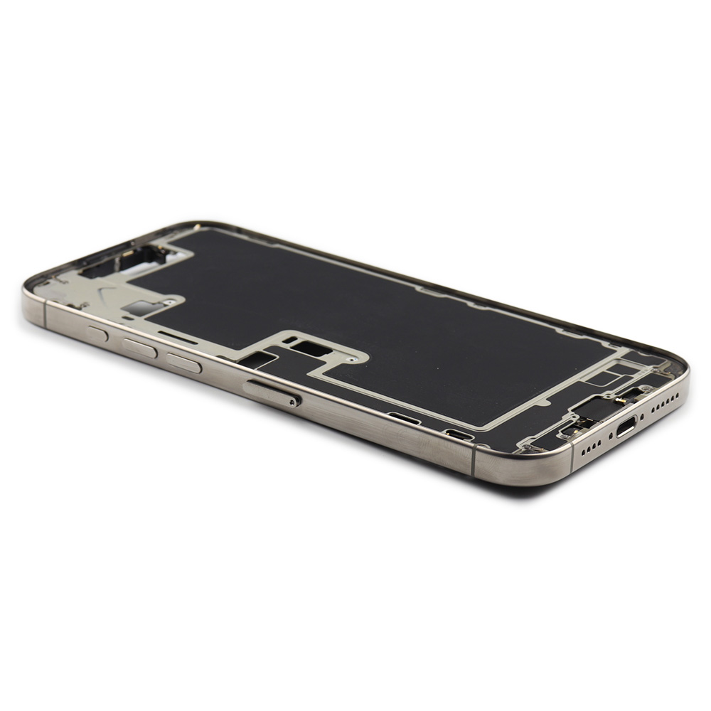 Apple Middenframe met aan/uit- en volumeknop voor iPhone 16 Pro Max (EU Version) Naturel Titanium Titanium Pulled