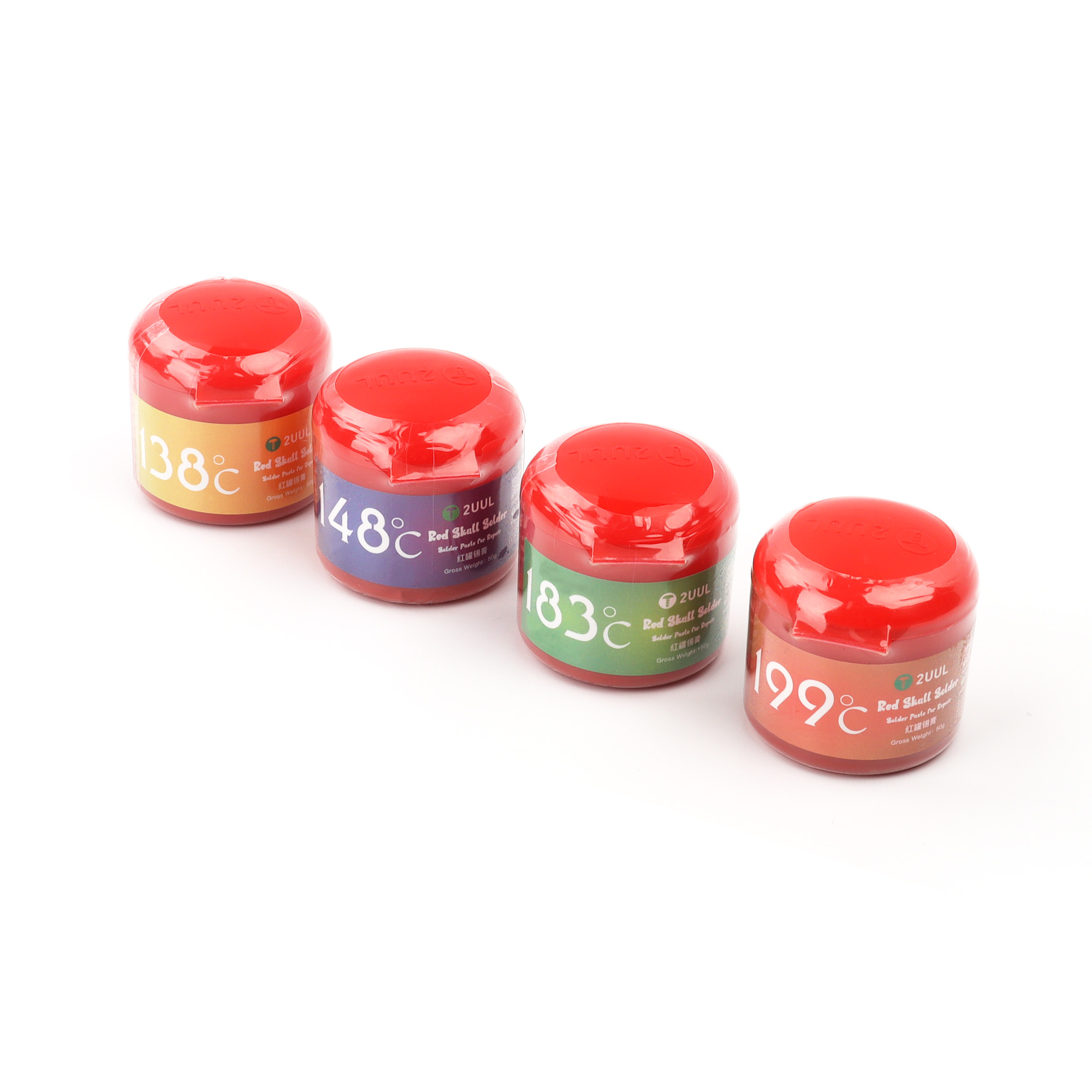 2UUL Red Skull Solder Paste Set Repair-käyttöön (138, 148, 183, 199℃)