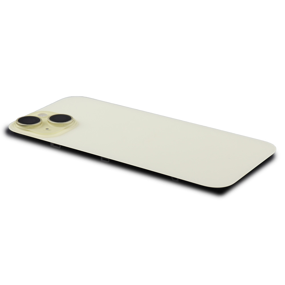 Apple Achterkant incl. cameralens, flitser en draadloos laden voor iPhone 15 (EU Version) Geel Titanium Pulled