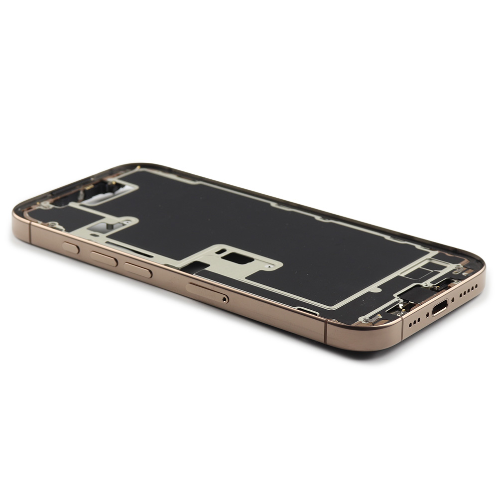 Apple Middenframe met aan/uit- en volumeknop voor iPhone 16 Pro (EU Version) Gold Titanium Pulled
