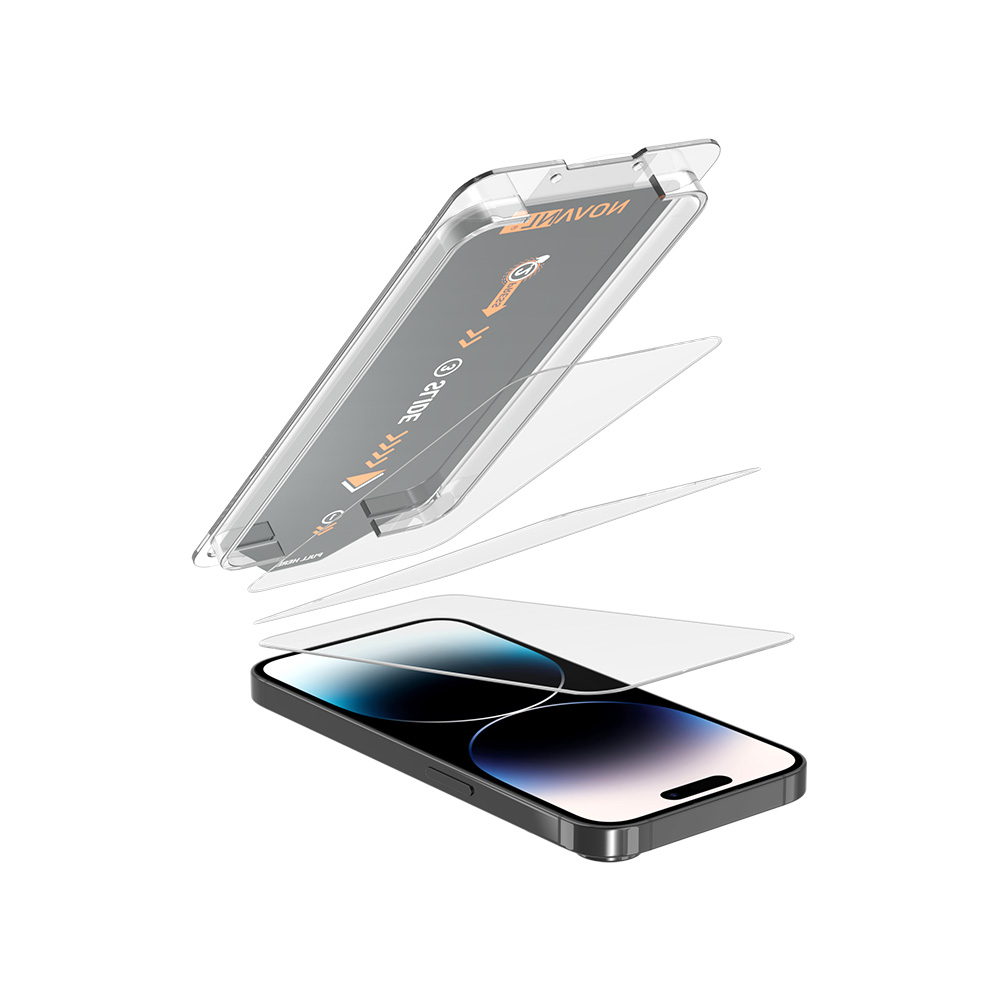 NOVANL 3 in 1 GlassProtector (incl. Applicator) voor iPhone 14 Pro Max