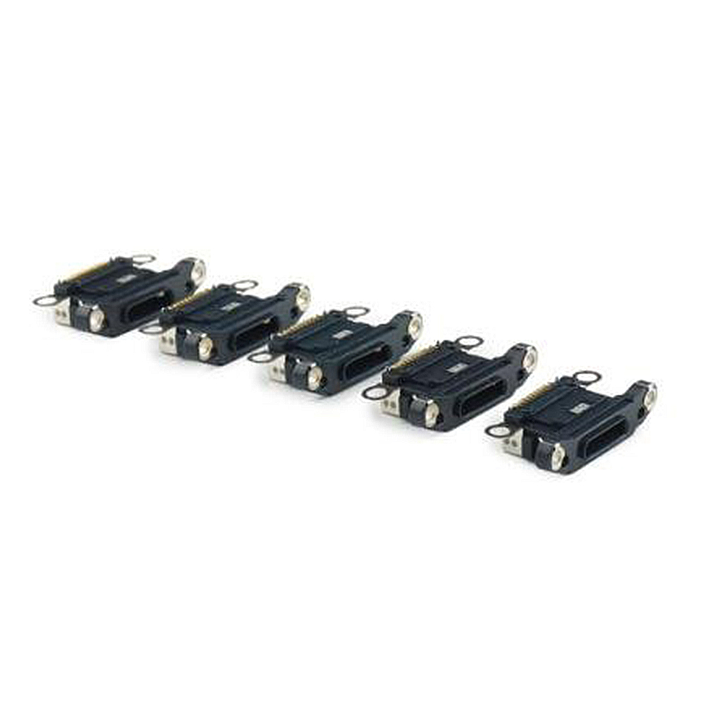 Apple Oplaadpoort (5 stuks, solderen vereist) voor iPhone 13 Pro /13 Pro Max Zwart OEM-Equivalent