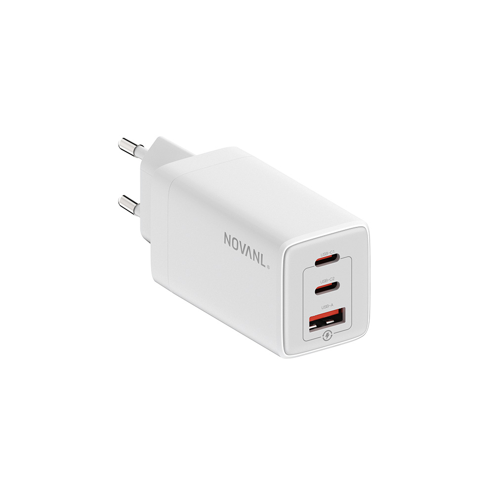 NOVANL ProCharge 65W Triple Port (2x USB-C & USB-A) Wit