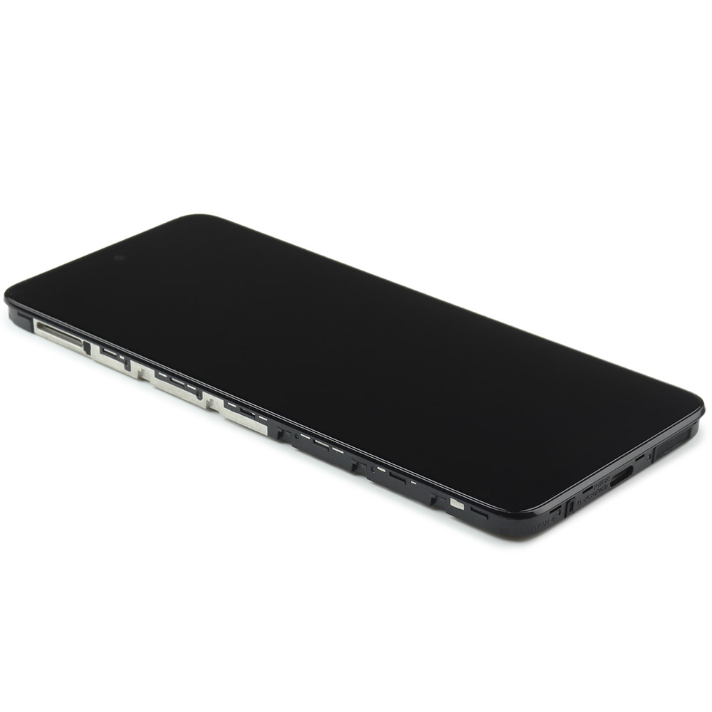 Motorola Scherm met frame voor Motorola Moto E32S Zwart Service Pack
