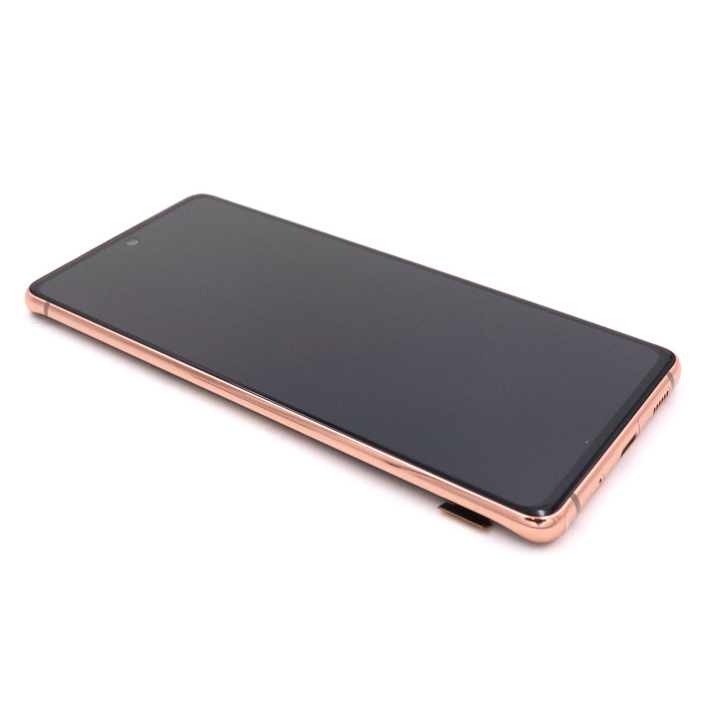 Display mit Rahmen für Samsung Galaxy S20 FE 5G Orange Service Pack