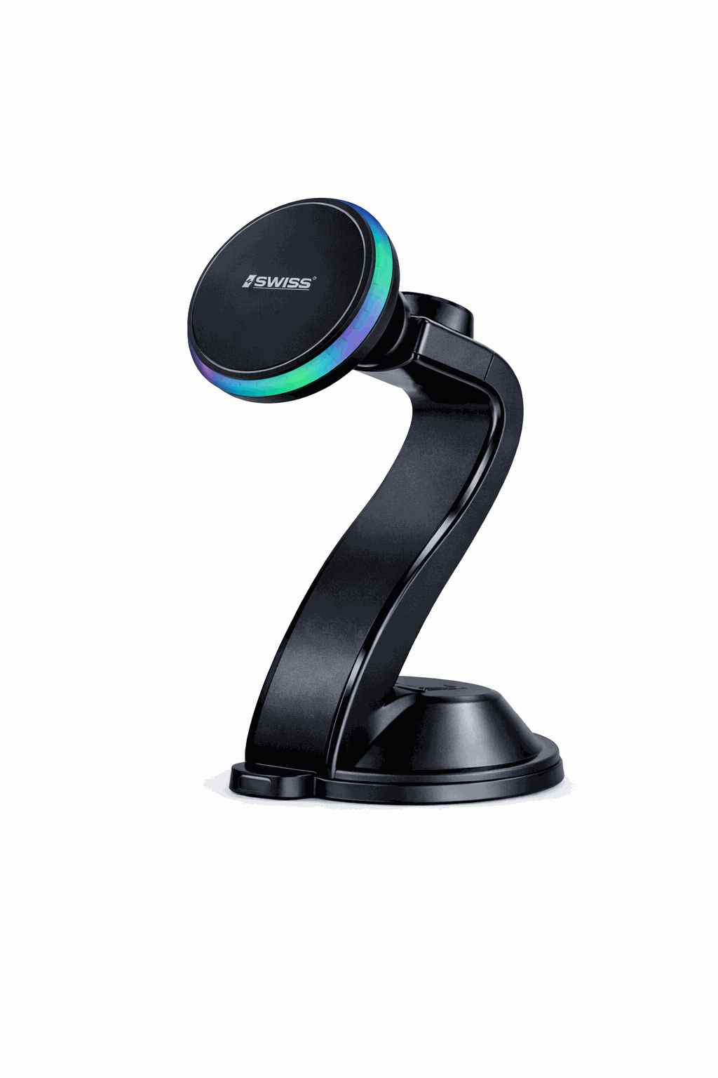 iSwiss Magnetische Draadloze Autolader met Houder – 15W Snelladen (RGB)