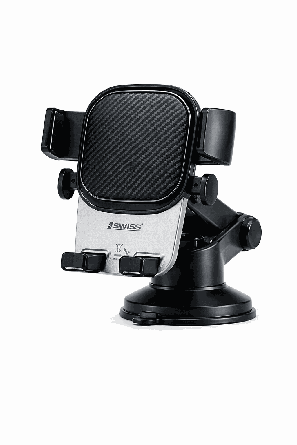 iSwiss Adjustable Auto Phone Holder for Dashboard & Windscreen – Suitable for 4,5–7 inch Smartphones