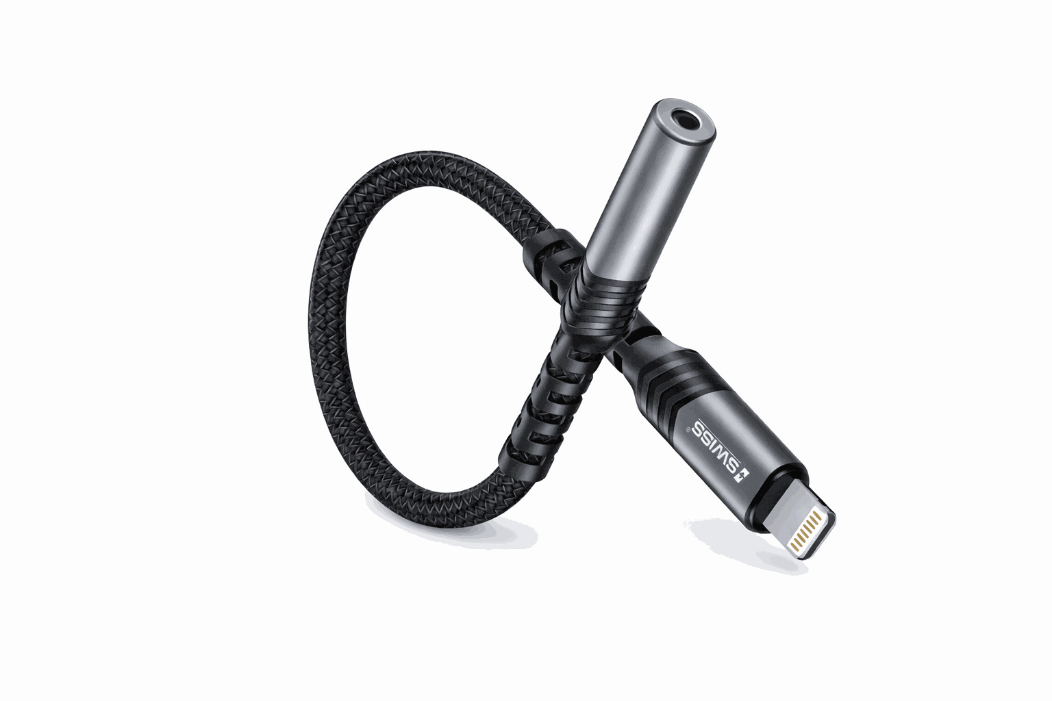 iSWISS Lightning naar 3.5mm AUX Adapter – Hi-Fi Audio Kabel für iPhone & iPad