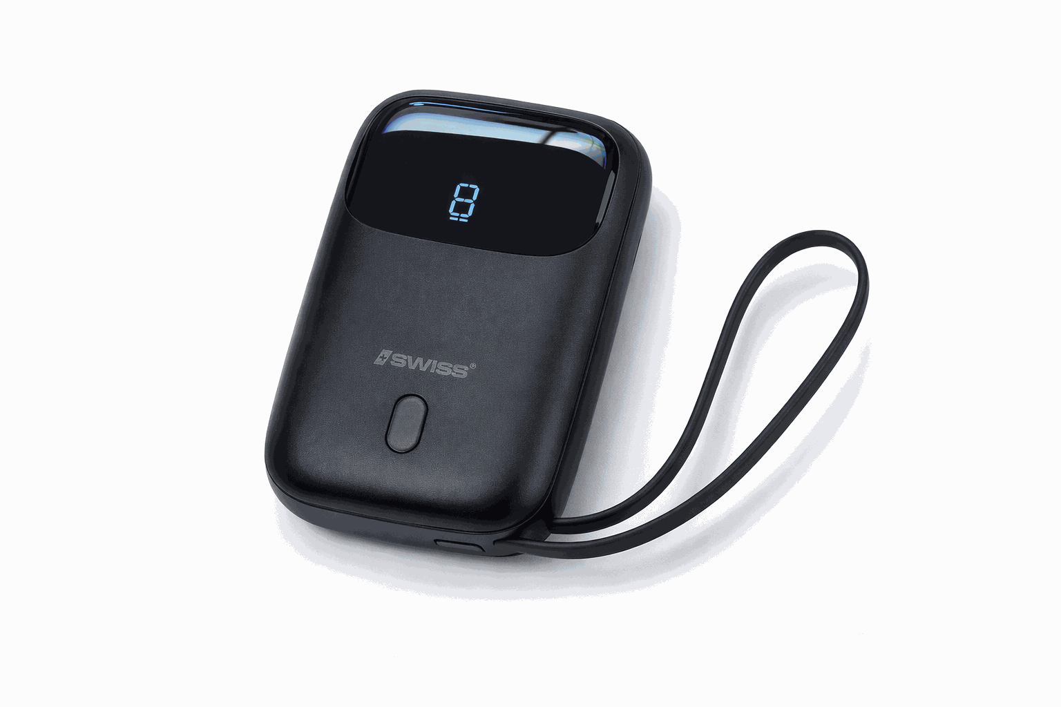 iSWISS Powerbank 10.000mAh – 22.5W Schnellladen | USB-C & 3A Output | Compact Schwarz