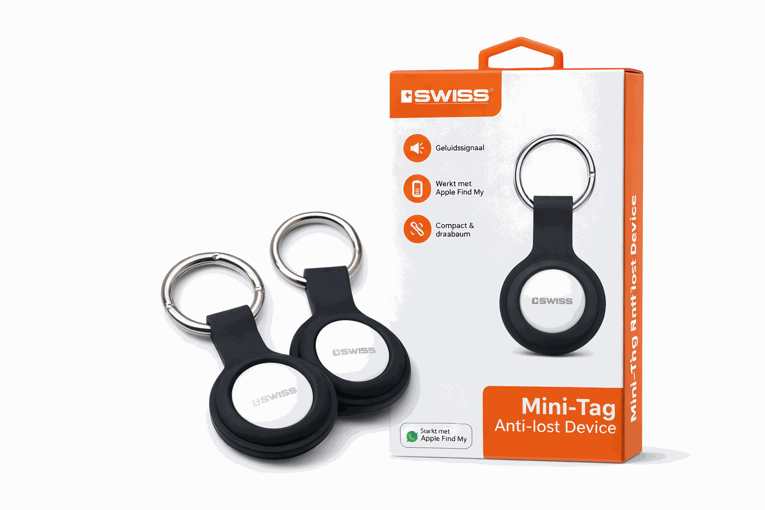 iSWISS Mini Tag – Anti-Lost Tracker | Werkt with Apple Find My | Sleutelhanger Tracker