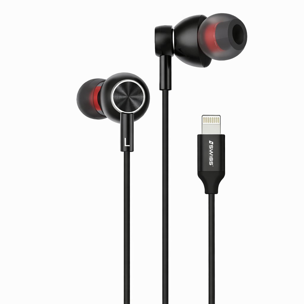 ISWISS Digital iOS Earbuds with Lightning connector – In-Ear Headset with Microphone & volume control (MGC-11L)