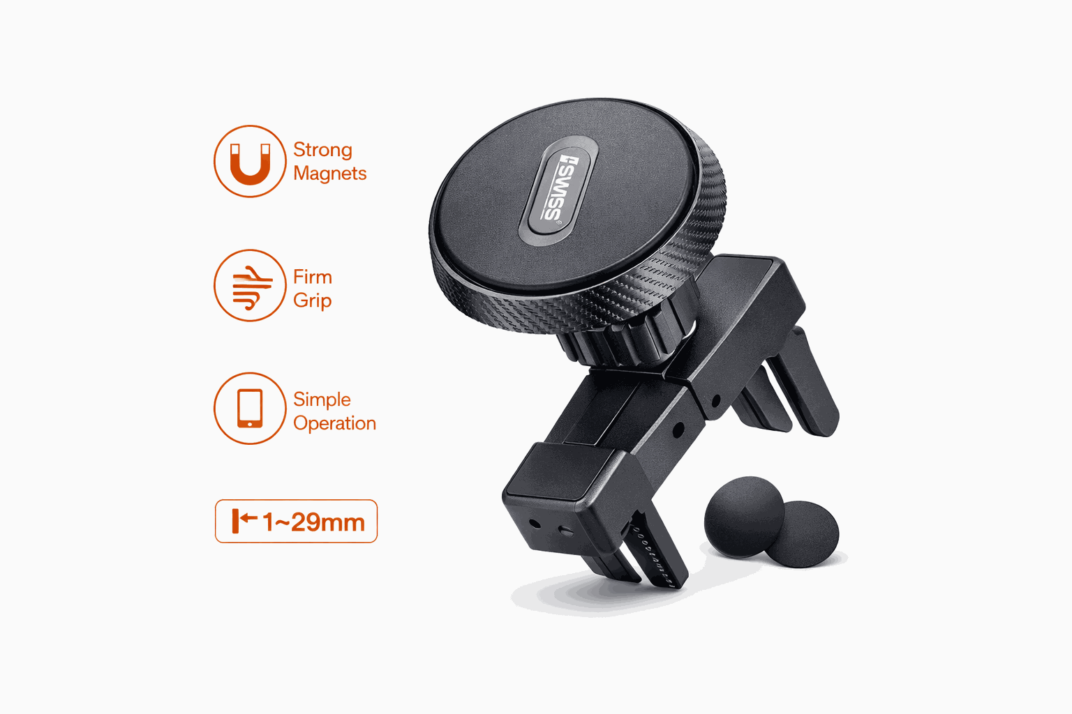 iSwiss Magnetische Auto Telefoonhouder – Luchtrooster Bevestiging – Extra Sterke Magneet & Universeel
