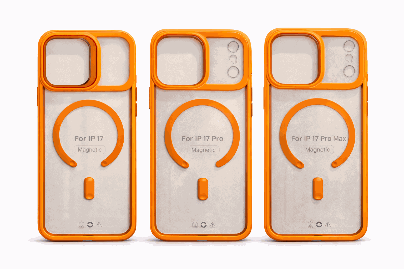 Premium Matte MagSafe Funda sin Camera Glass – Naranja | iPhone 17 Serie