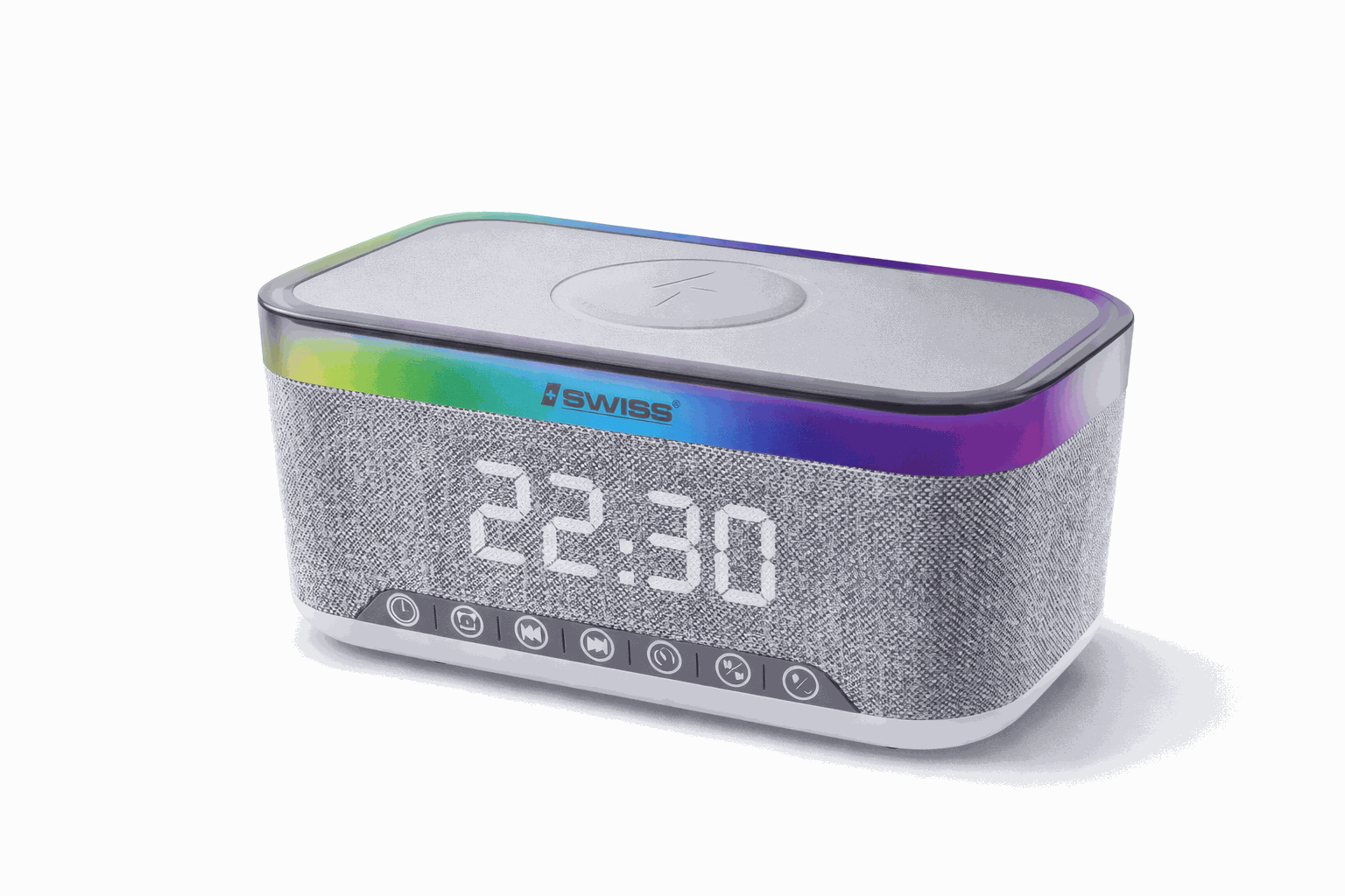 ISWISS Outdoor Wireless Speaker – 15W, RGB Licht & Kabellos Laden