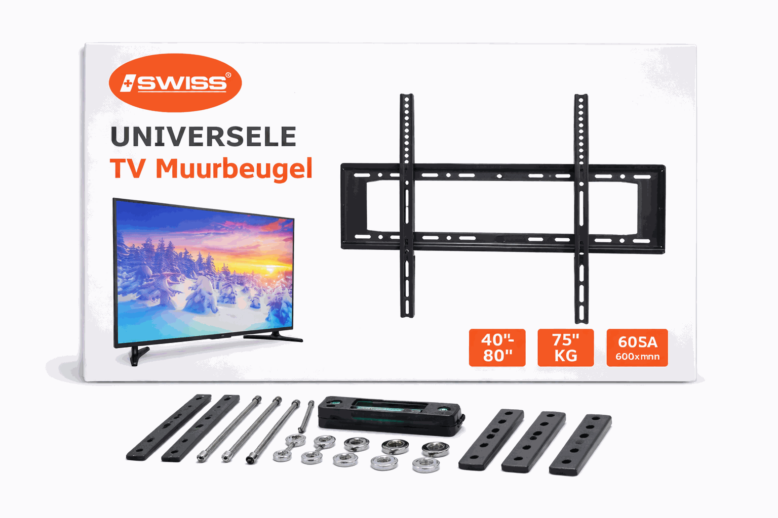 iSWISS Universele TV Muurbeugel – 40 t/m 80 inch | Extra Sterk tot 75 kg